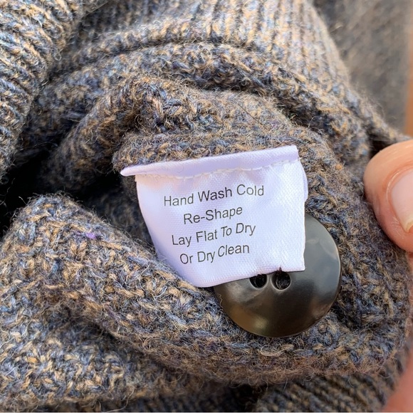 JOSEPH ABBOUD. NWT. Tan/Dark Gray Knit Sweater.Wool Blend.Size L.Button … - Picture 5 of 7